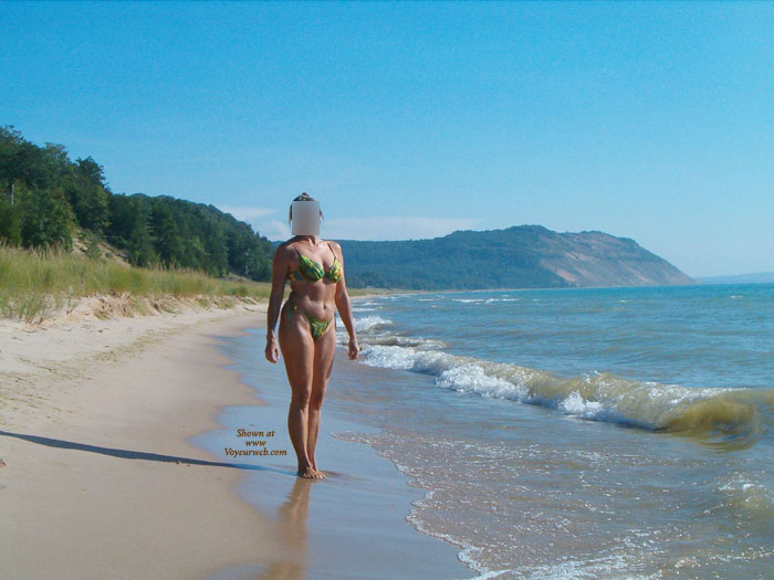 Pic #1 My Wife On The Beach With And Without Her Bikini