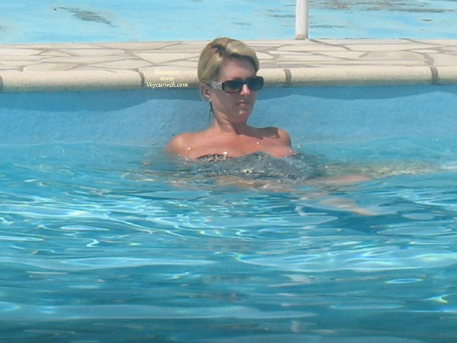 Pic #1 *BK French Busty Blonde Mature Sunbathing In Resort