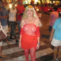 Pic #1 Topless Wife:&nbsp;Fantasy Fest Red Night