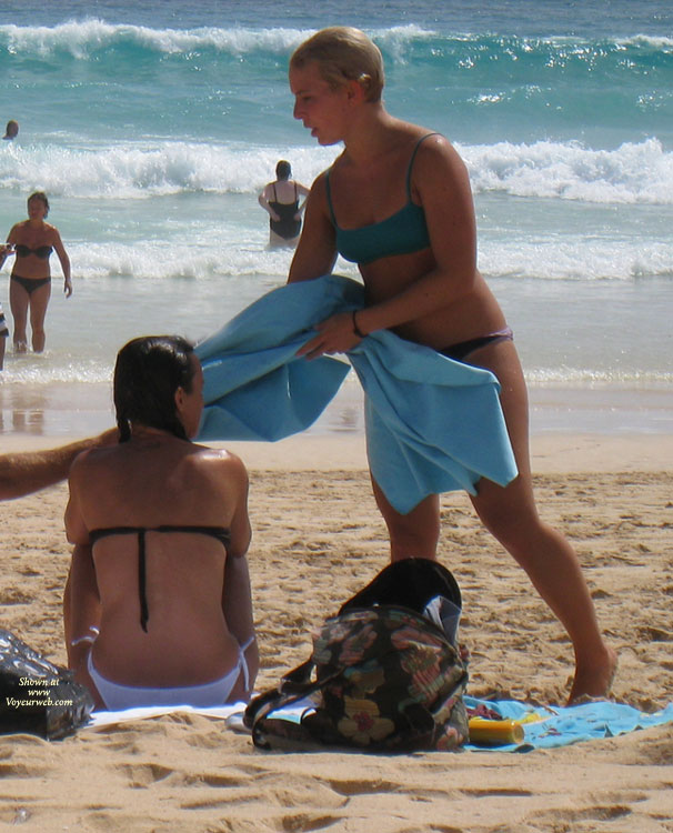 Pic #1 Blonde And Her Mom On The Beach