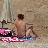 Lonely Girl On The Beach