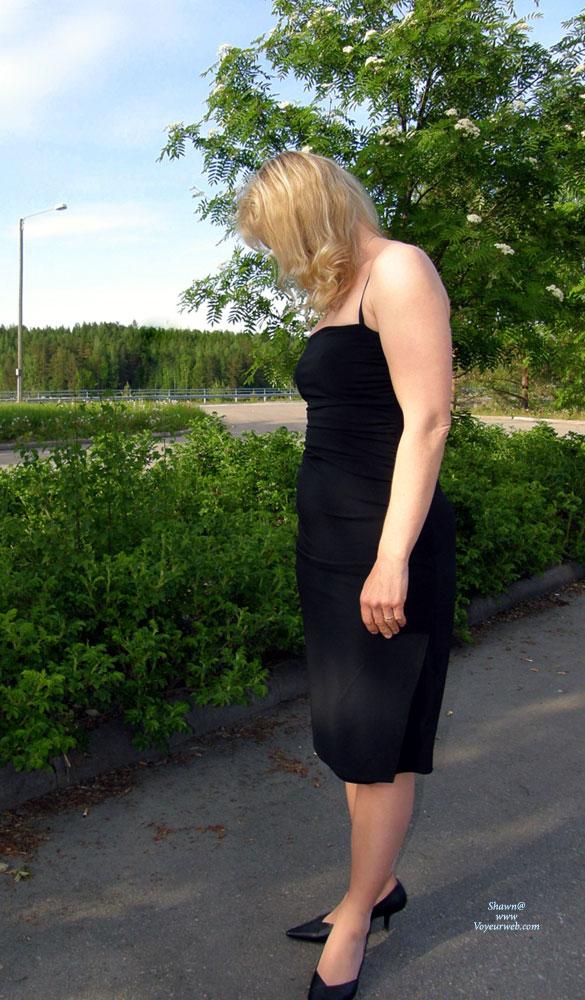 Pic #1 On The Road - Blonde, Flashing, Lingerie, Mature, Outdoors, Public Place, Small Tits, Public Exhibitionist