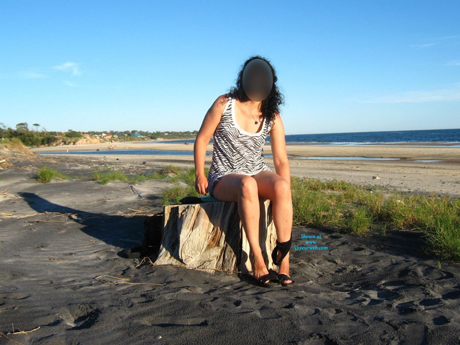 Pic #1 Butt Plug at The Beach - Beach, Brunette