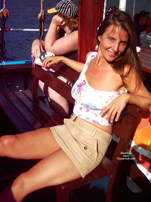 Pic #1 Upskirt And Topless On Boat