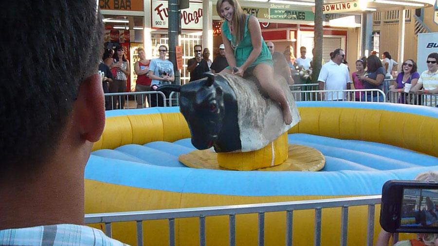 Pic #1 Girl on a Bull - Public Place