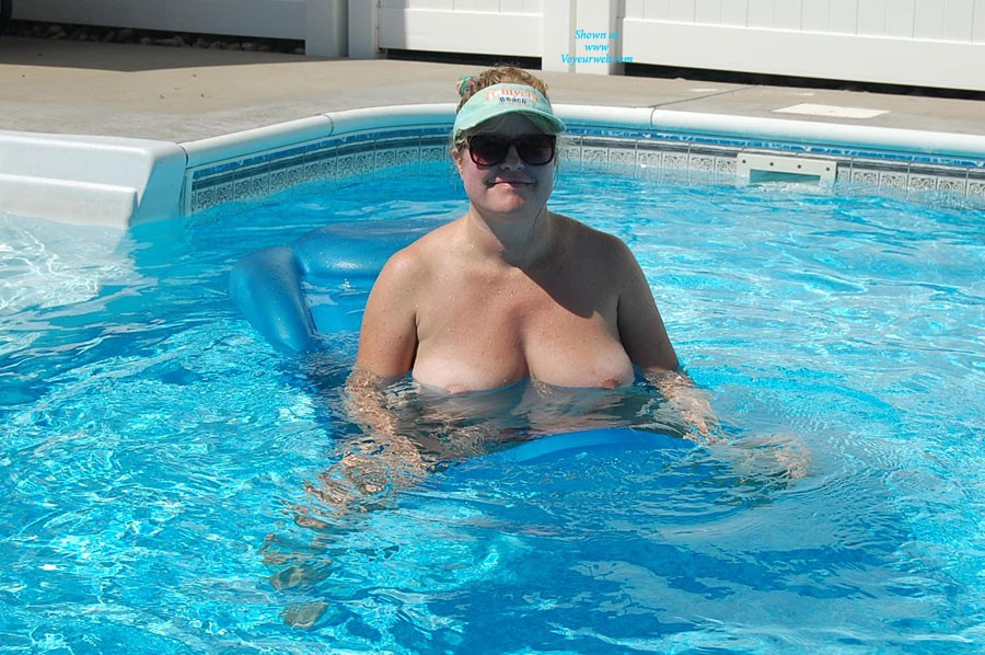 Pic #1 Playing in The Pool - Big Tits, Blonde, Pussy, Shaved