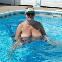 Playing in The Pool - Big Tits, Blonde, Pussy, Shaved