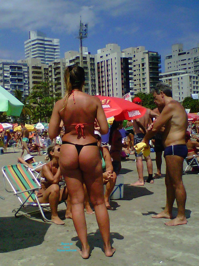 Pic #1 Brazilian Beach Big Butt - Beach, Bikini Voyeur