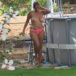 Pic #1 Cleaning My Pool Topless - Big Tits, Wife/wives