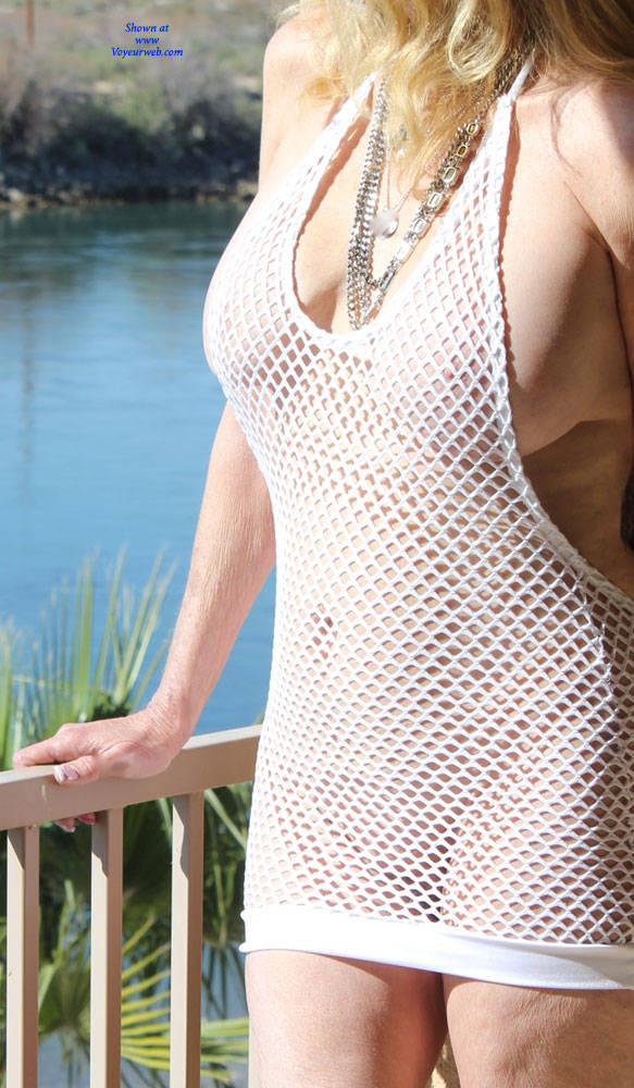 Pic #1 My White Fish Net Dress - Big Tits, See Through