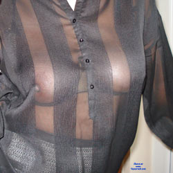 Sheer Blouse And Cupless Bra - See Through