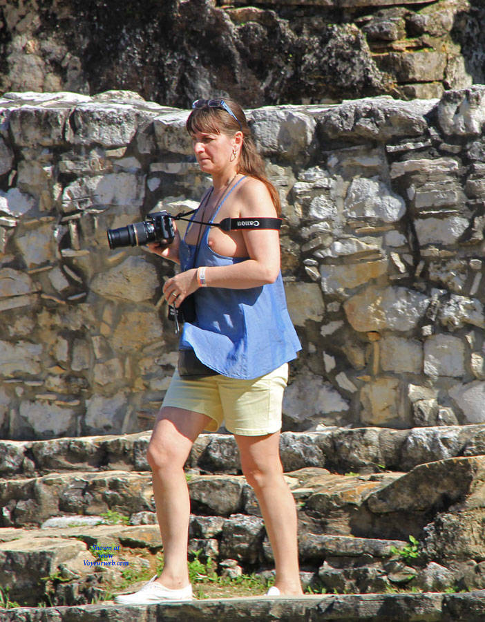 Pic #1 Tourist At A Mayan Ruin