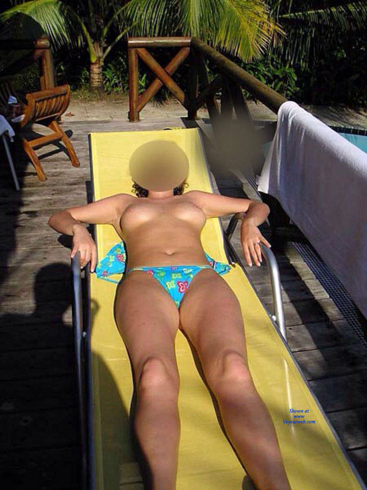 Pic #1 Ex Girlfriend Sunbathing Topless - Big Tits