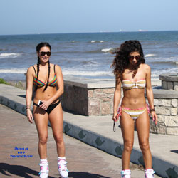 Pic #1 Sexy Girls On Wheels 1 - Beach, Bikini Voyeur, Brunette