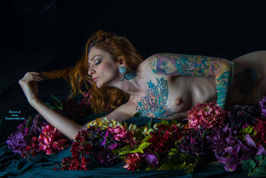 Pic #1 Sexy With Flowers - Redhead, Tattoos