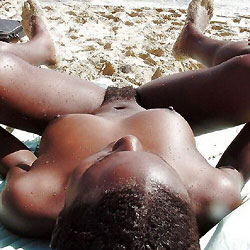 Black Nymphomaniac Bi-Slut - Beach, Big Tits, Ebony, Outdoors