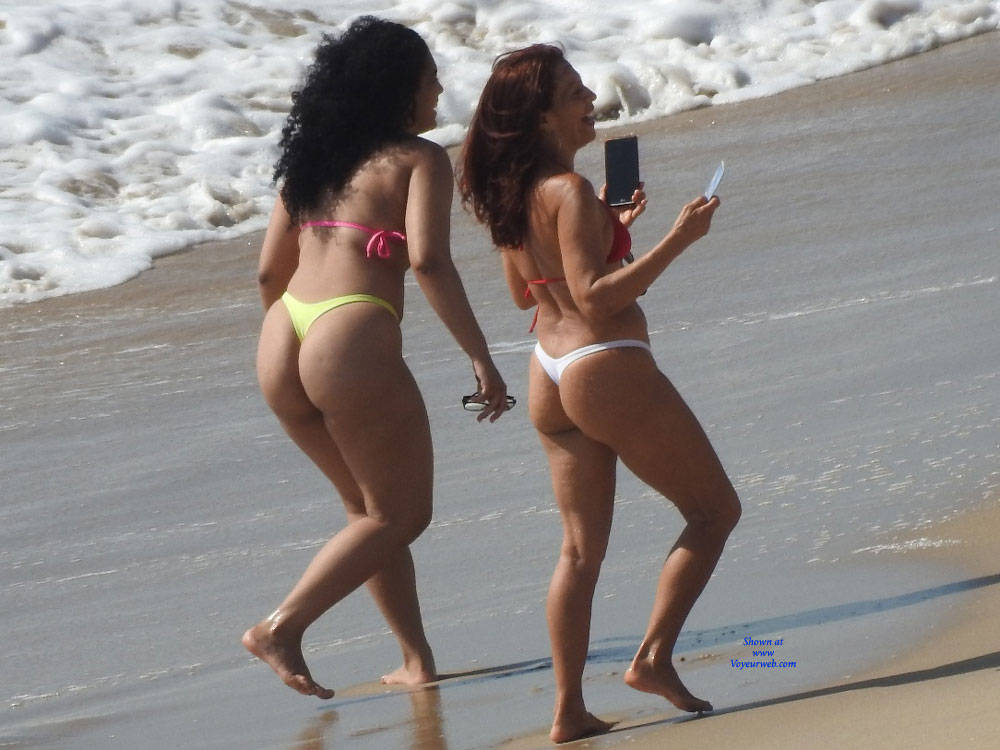 Pic #1 2 Asses From Recife City, Brazil 02 - Beach Voyeur, Bikini Voyeur, Brunette