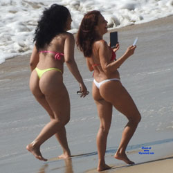 Pic #1 2 Asses From Recife City, Brazil 02 - Beach Voyeur, Bikini Voyeur, Brunette