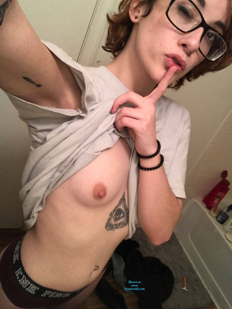 Pic #1 Perky Little Pixie - Brunette, Small Tits, Amateur, Tattoos