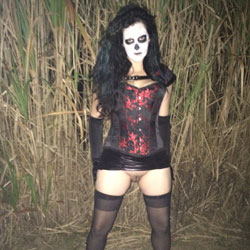 Pic #1 Halloween Front Yard Flasher - Pantieless Girls, Brunette, Lingerie, Outdoors, Amateur, Fetish Pics