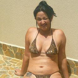 Pic #1  Print Bikini - Brunette, Outdoors, Amateur, Body Piercings