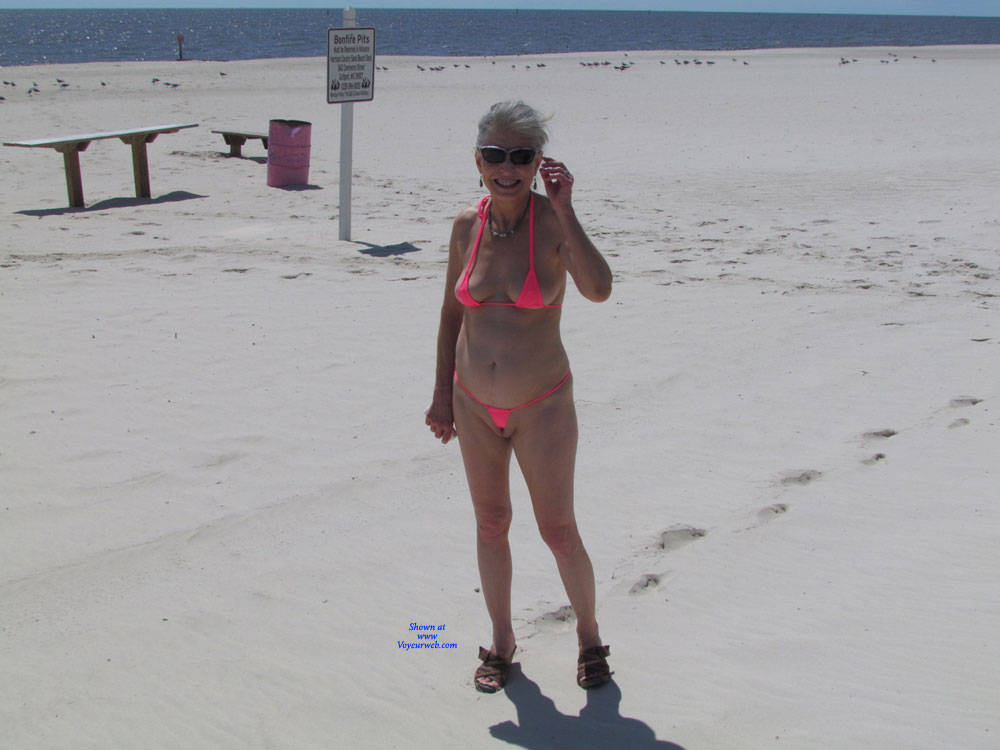 Pic #1 New Pink Micro Thong - Beach, Mature, Outdoors, Amateur, Wife/wives