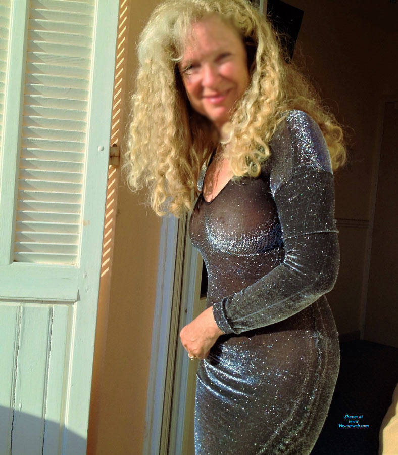 Pic #1 Milf In Tight Glossy Dress - Mature, See Through, Dressed, Amateur