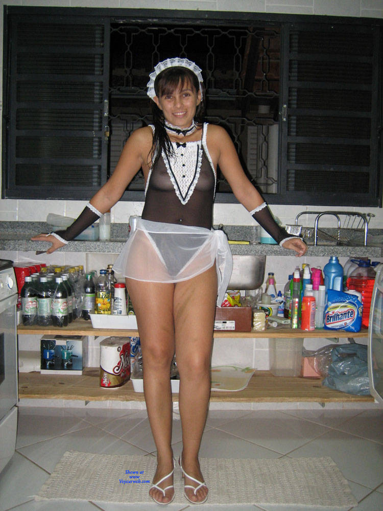 Pic #1 Luana Blowjob Webslut - Brunette, See Through, Shaved, Amateur, Costume