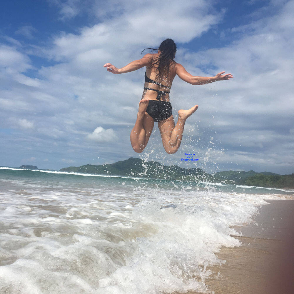 Pic #1 Beach Fun - Beach, Brunette, Outdoors, Wife/wives, Amateur