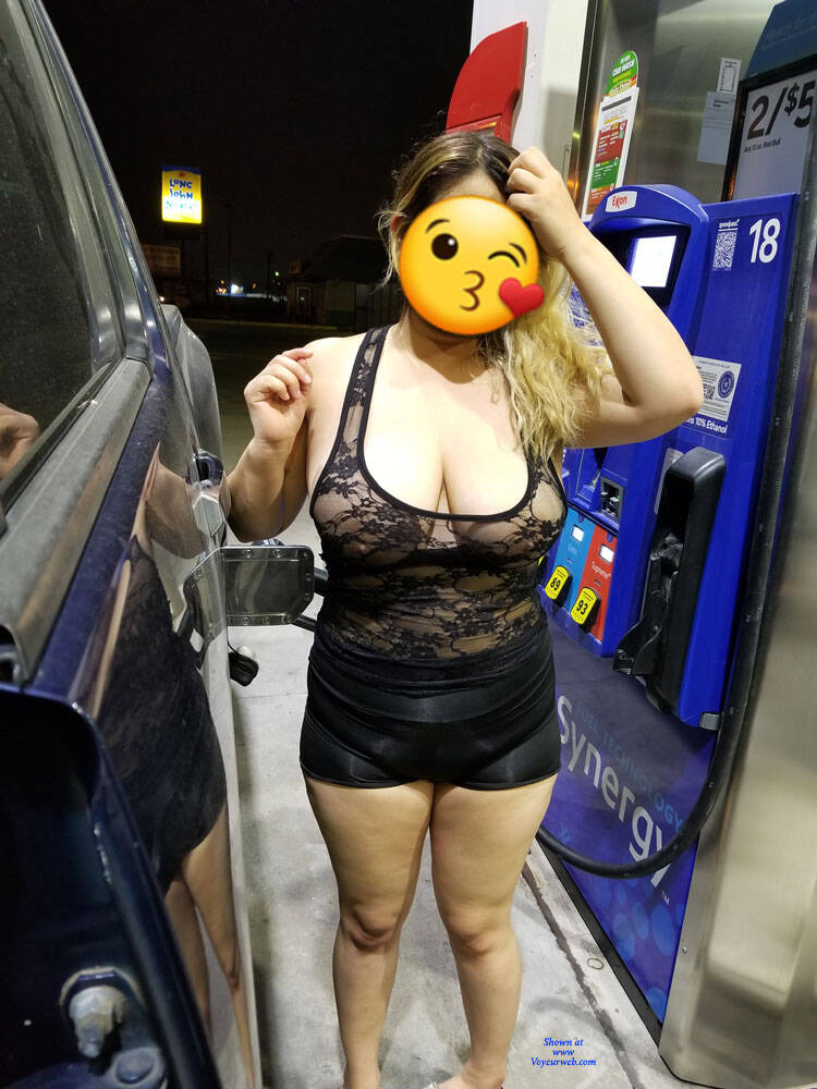 Pic #1 Wife Wearing See Thru - Big Tits, Public Exhibitionist, Flashing, Outdoors, Public Place, See Through, Wife/wives, Amateur