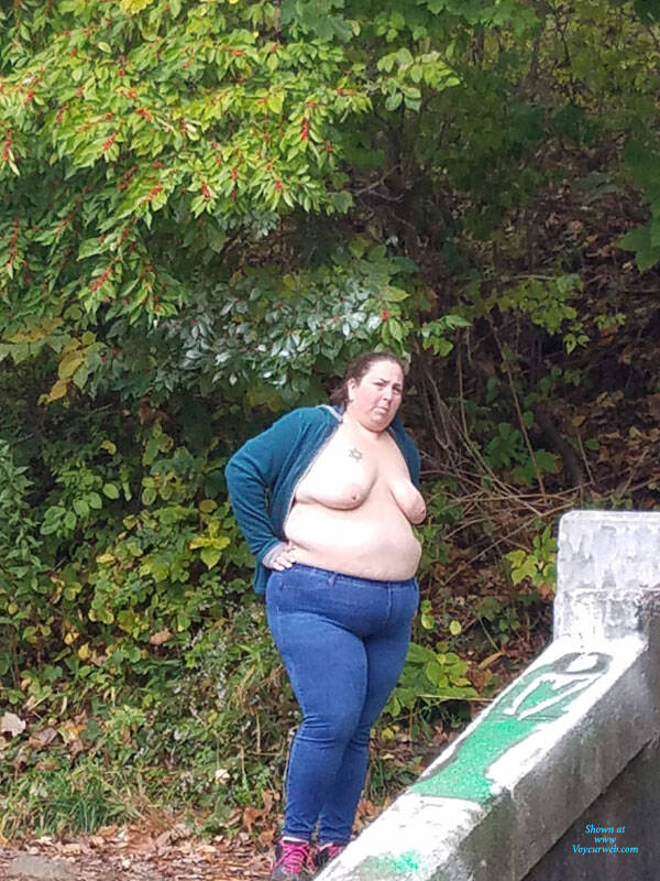 Pic #1 Abandoned Train Tunnel - Bbw, Big Tits, Brunette, Outdoors, Amateur, Wife/wives