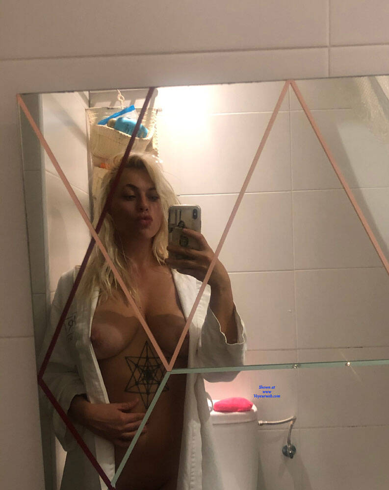 Pic #1 Bathroom - Big Tits, Blonde, Amateur, Tattoos