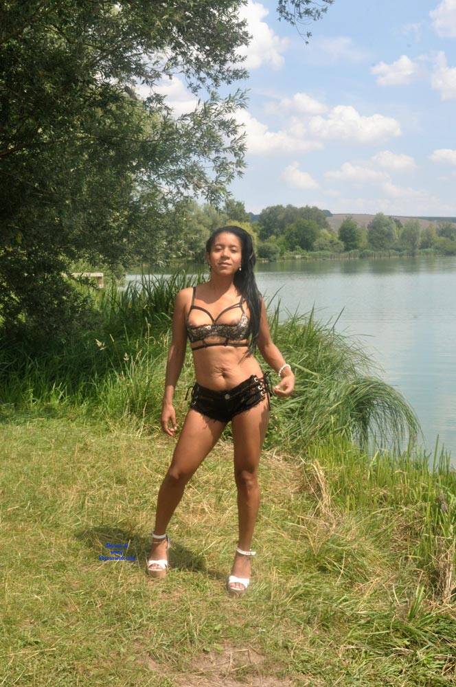 Pic #1 Lake And Forest - Brunette, High Heels Amateurs, Outdoors, Amateur