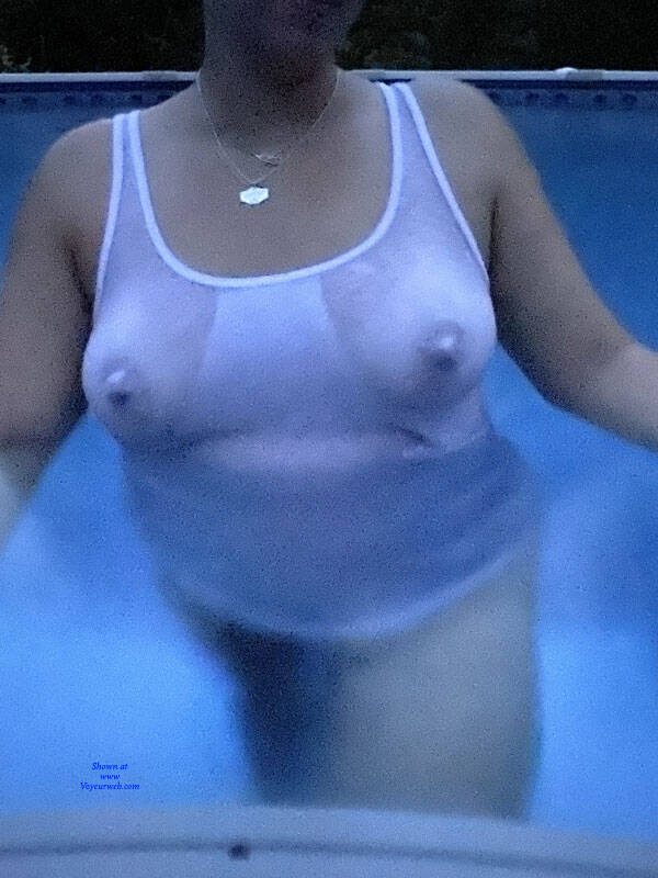 Pic #1 Summer Pool Pics - Big Tits, Outdoors, See Through, Amateur