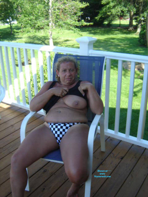 Pic #1 On The New Deck - Big Tits, Mature, Outdoors, Amateur