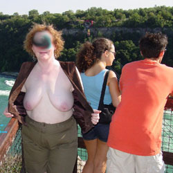 Flashing Jean - Big Tits, Public Exhibitionist, Flashing, Outdoors, Redhead, Amateur, Public Place