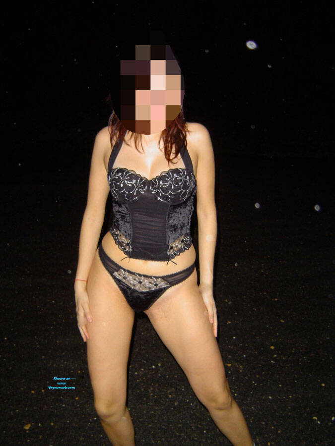 Pic #1 Black Corset - Nude Wives, Big Tits, Lingerie, Outdoors, Amateur