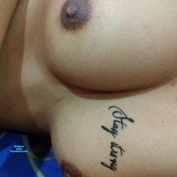 Temp tattoo on her tits - Natural Tits, Tattoos, Topless Wives