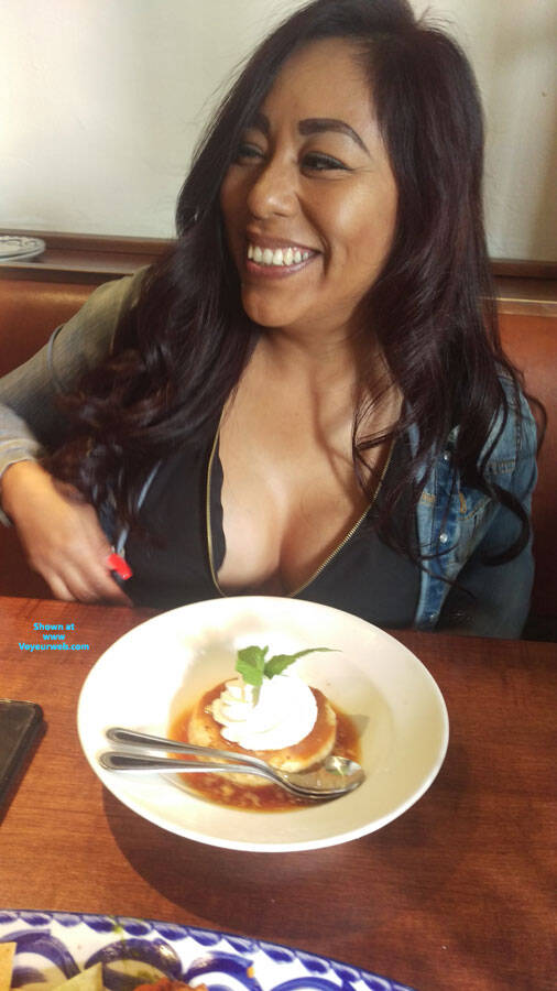 Pic #1 My bday lunch  - Asian, Big Tits, Flashing, Flashing Tits, Natural Tits