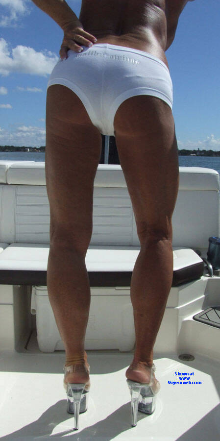 Pic #1 Chrissy Barbie Boat Stripper Part I - Amateur, High Heels Amateurs, Outdoors, Mature, Mature Ass