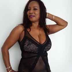 Big Tits Ebony MILF Ndey Posing in Lingerie