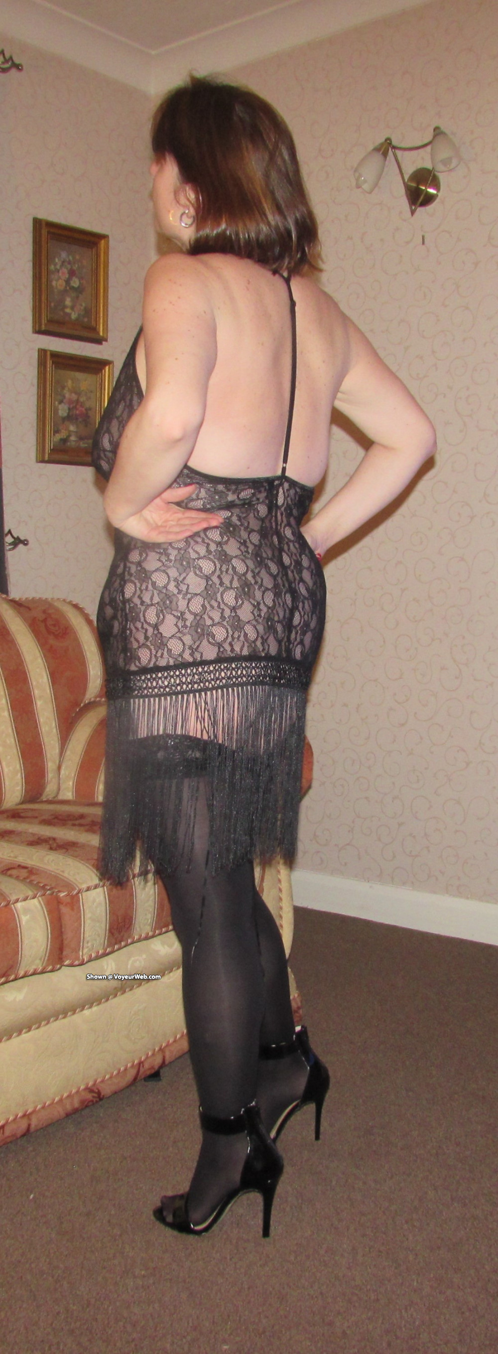 Pic #1 Black Tassel Dress Dilemma! - Amateur, Flashing, Flashing Tits, Hanging Tits, Hard Nipples, High Heels Amateurs, Homemade Amateur, Legs Spread Wide Open, Lingerie, Medium Tits, Pantieless Wives, Pussy, See Through, Shaved