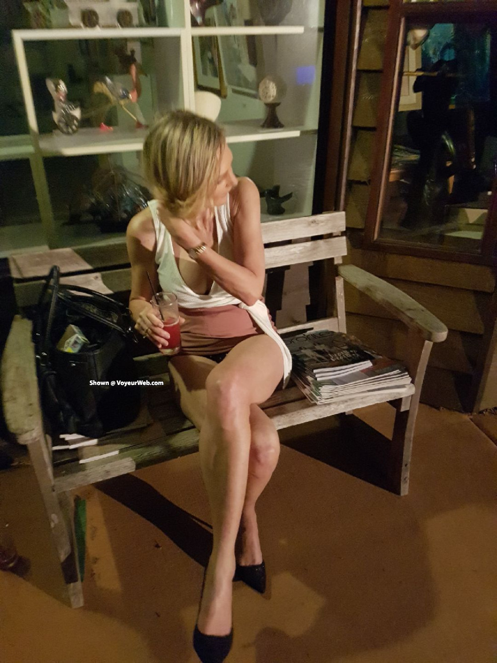 Pic #1 Getting relaxed outside after dinner - Ass, Big Tits, Blonde, Close-ups, Firm Ass, High Heels Amateurs, Homemade Amateur, Lingerie, Mature, Mature Ass, Mature Pussy