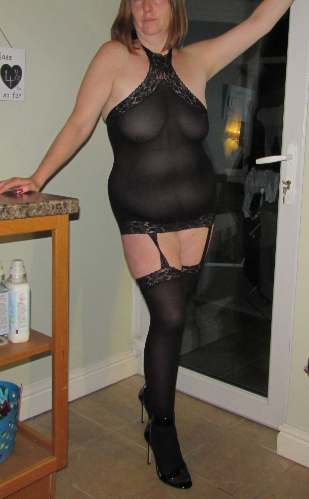 Pic #1 Sheer Suspender Bodystocking - Big Ass, Big Tits, Hanging Tits, Homemade Amateur, Mature, Mature Ass, Mature Pussy, Natural Tits, Pussy, See Through