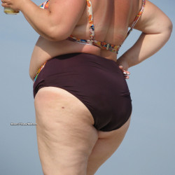 So Fat Ass Chubby MILF Beach Candid