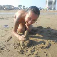 Made a Sandman Dick Hard - Beach, Brunette, Bikini Voyeur