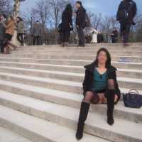 Nadia Flashing Her Pussy in Paris - Flashing, Public Exhibitionist, Public Place