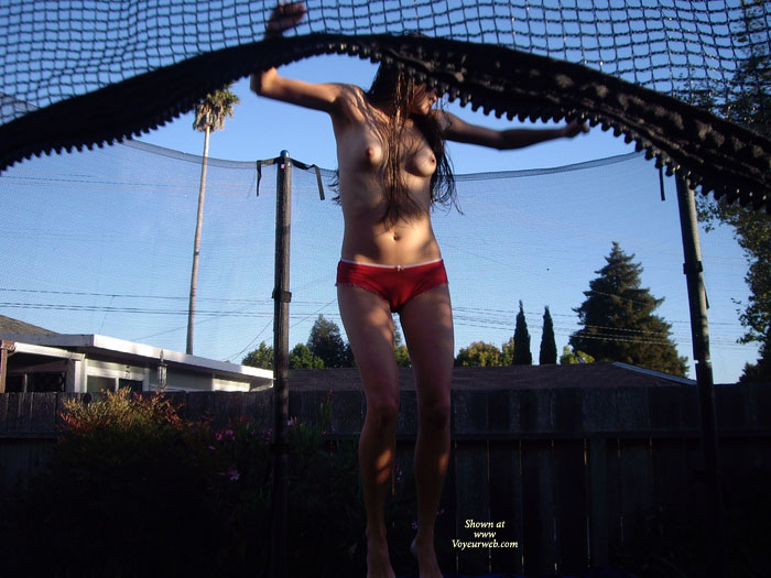 Pic #1 Sexy Girl Jumping On A Trampoline