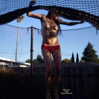 Sexy Girl Jumping On A Trampoline